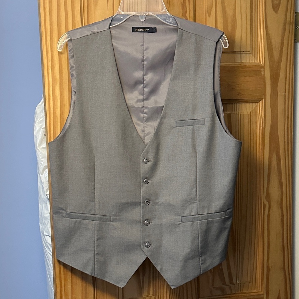 Hisdern Gray Formal Vest
